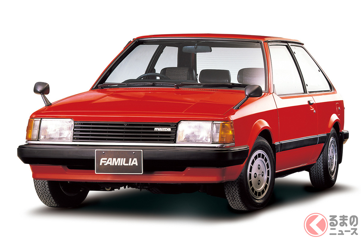 マツダ「ファミリア」は1980年登場の5代目からFFモデルに。第1回「日本カー・オブ・ザ・イヤー」を受賞しています