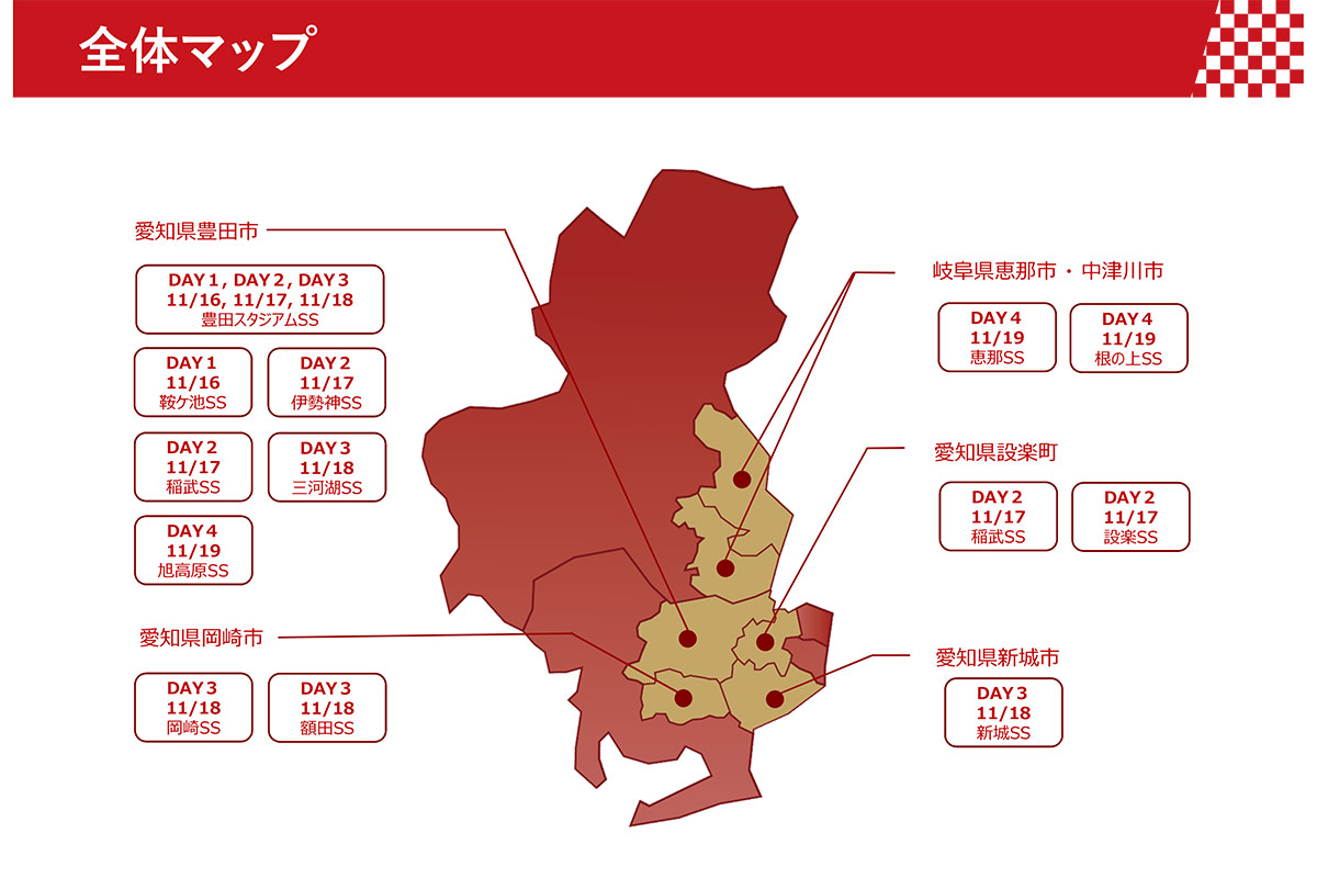 ラリージャパン2023のSS会場が公開された