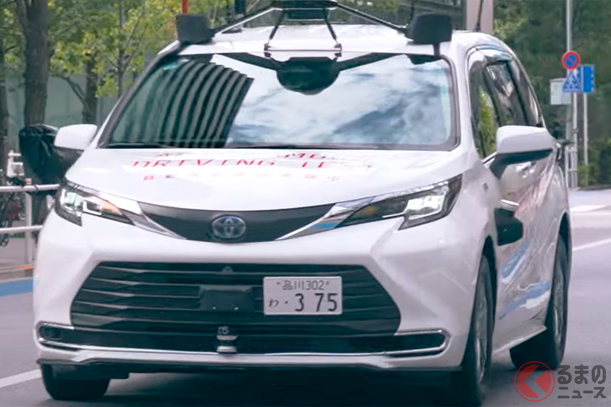 ソフトバンク 先端技術研究所が竹芝エリアで自動運転レベル4の実証実験をトヨタ「シエナ」を使って行っている(画像出典:ソフトバンク株式会社)