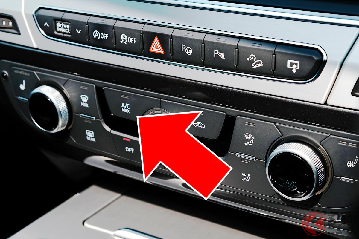 エアコンで除湿する際には、必ず「A/C」スイッチがONになっていることを確認!