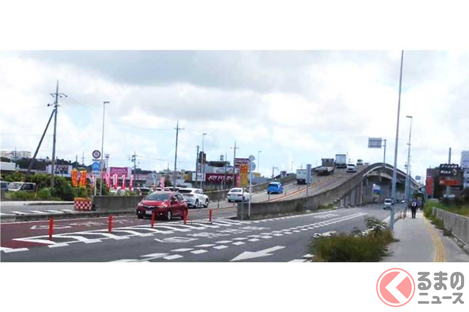 豊見城・名嘉地ICで撤去される空港側出入口(画像:内閣府沖縄総合事務局)