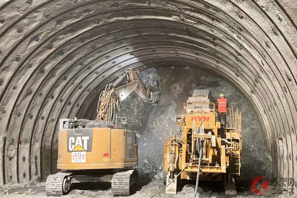 湯野上2号トンネル(仮称)では掘削が進む(画像:国土交通省東北地方整備局郡山国道事務所)