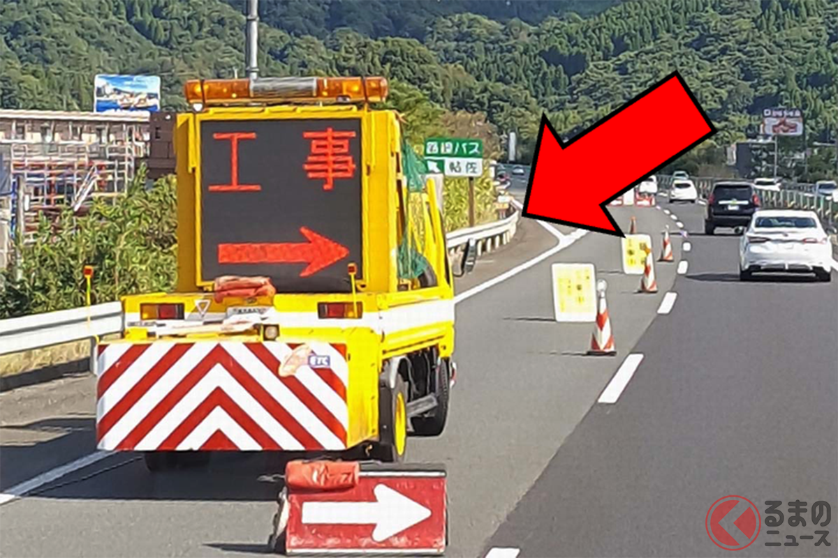 高速道路上の工事規制箇所(画像はイメージ)