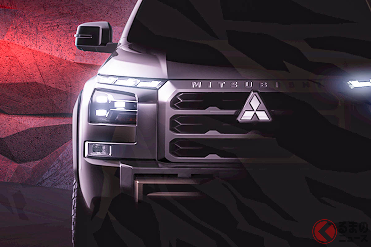 三菱のピックアップトラック新型「トライトン」のティザー画像