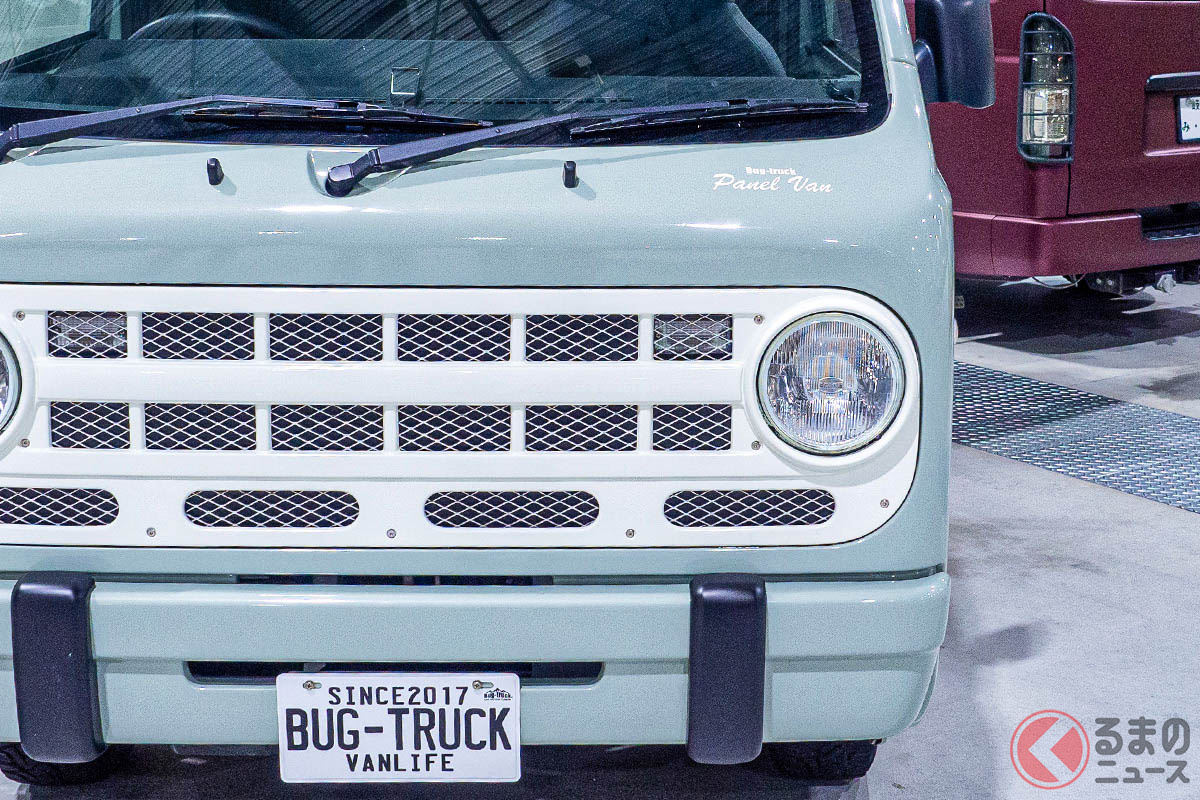 軽トラがクラシックなアメリカン車中泊マシンに大変身? 「Bug-truck PANEL VAN R-face ロックライダーフェイス」