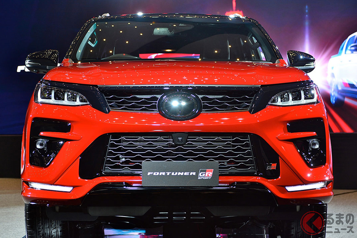 日本で展示されたトヨタ「フォーチュナーGRスポーツ」って何? (画像はタイで発表された際のもの)