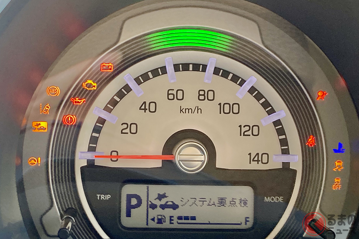 クルマによってはメッセージでも警告がでることがある