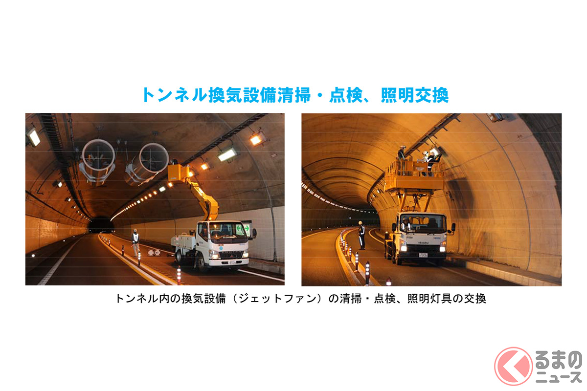 ジェットファンの点検は基本的に1年に1回実施しているという(画像:NEXCO西日本)