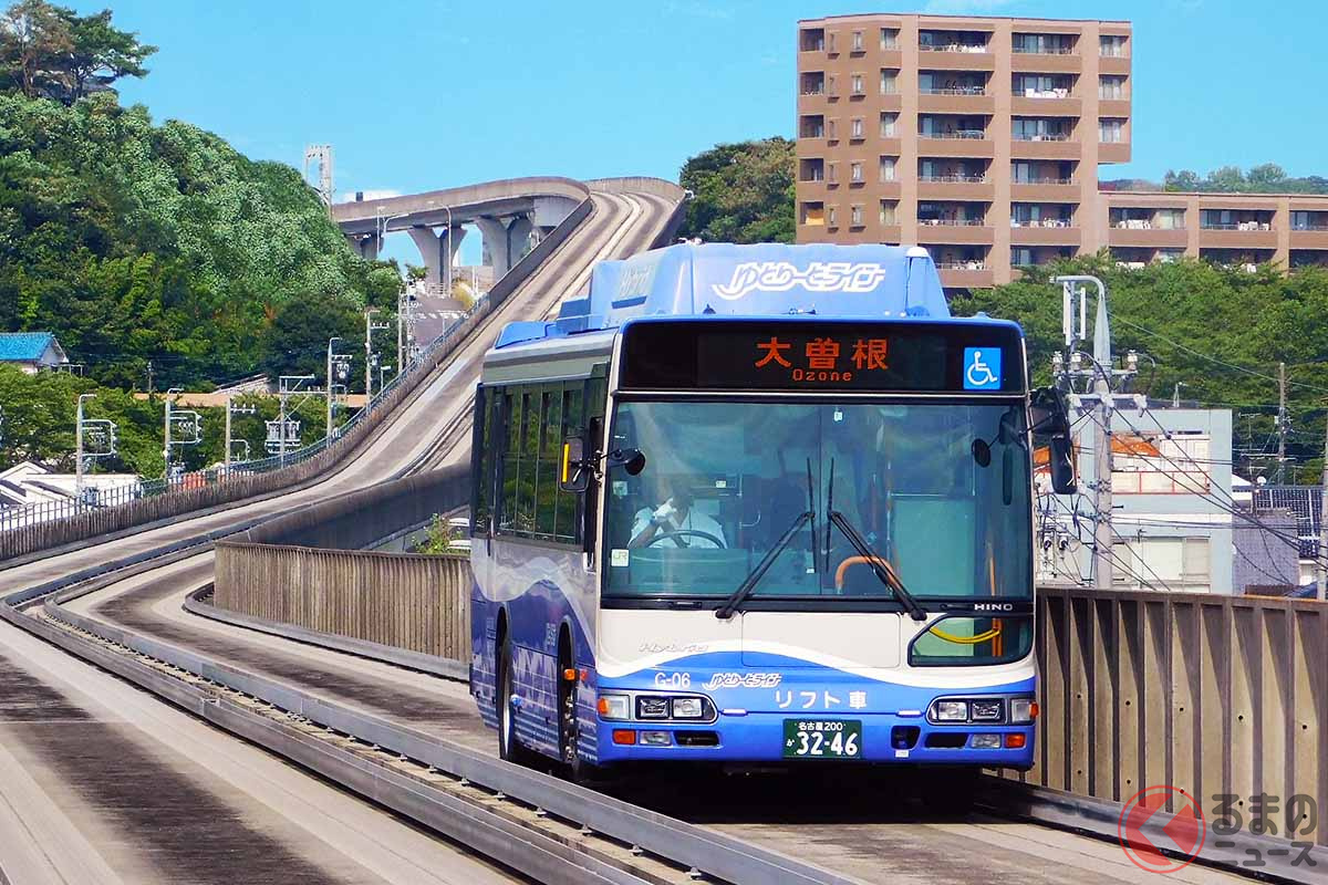 ゆとりーとラインのガイドウェイバス