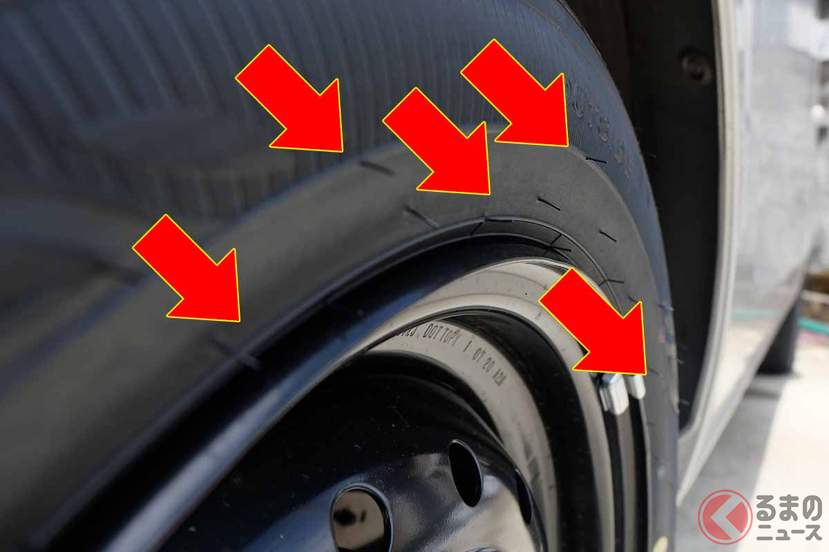 タイヤに付いている謎の「ヒゲ」(画像:写真AC)