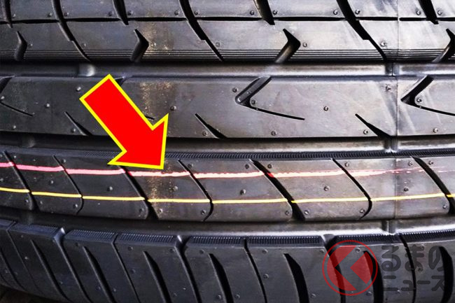 タイヤに付いている「謎の赤い線」はなんのため？ 緑や黄と違うの？ サイドにある「謎の○印」の意味は？ | くるまのニュース
