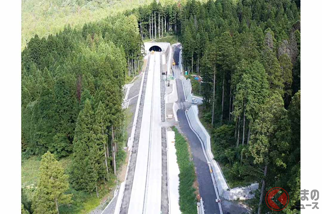 国道158号「大野油坂道路」下山IC~九頭竜IC間の状況。2023年8月撮影(画像:国土交通省近畿地方整備局福井河川国道事務所)