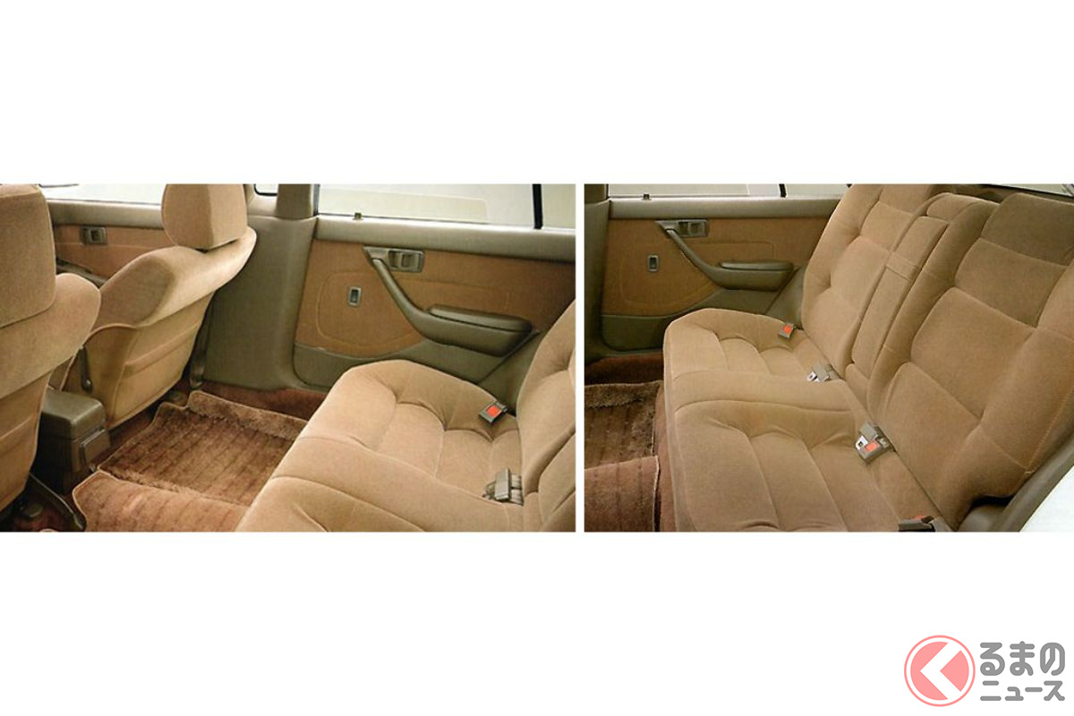 「コロナ スーパールーミー」の後席。足元空間の広さがわかるが、基本的にはノーマルのコロナの内装を踏襲