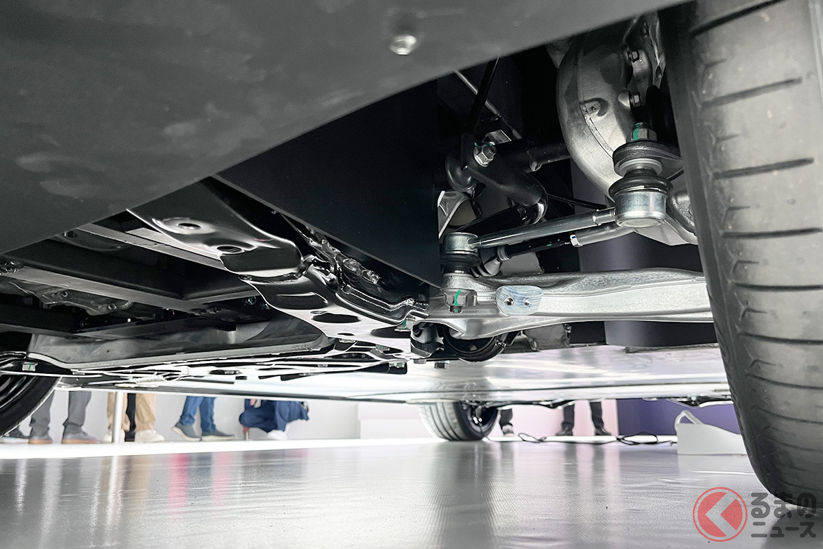 ホンダ「プレリュード コンセプト」の足回り。コンセプトカーとは思えないほど作り込まれている