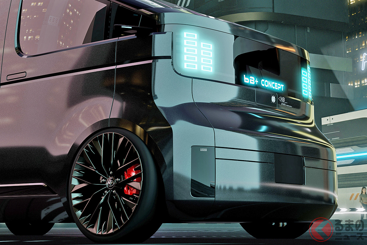 トヨタ「bB」が復活!? フロントに「bB+ CONCEPT」の文字が点灯するコンセプトカー「KAYOIBAKO(カヨイバコ)」