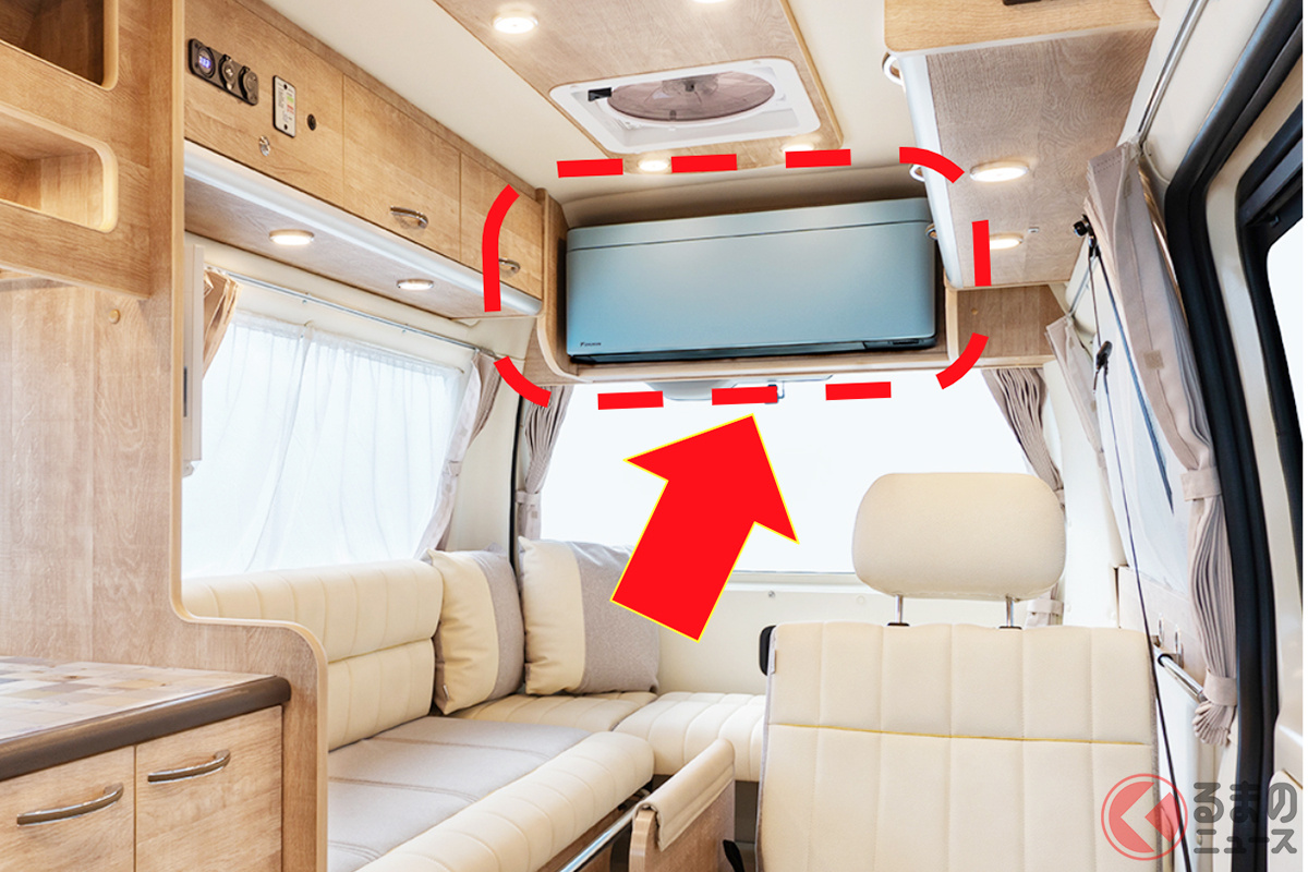 「えっ…!」 車内に家庭用エアコンを搭載!? トヨタ「ハイエース」をベースにした新型キャンピングカー「レクビィ・ソラン」
