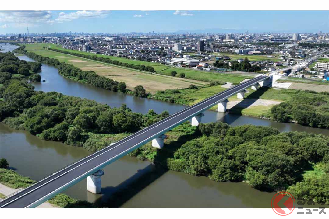 三郷流山橋有料道路の整備状況（画像：埼玉県）