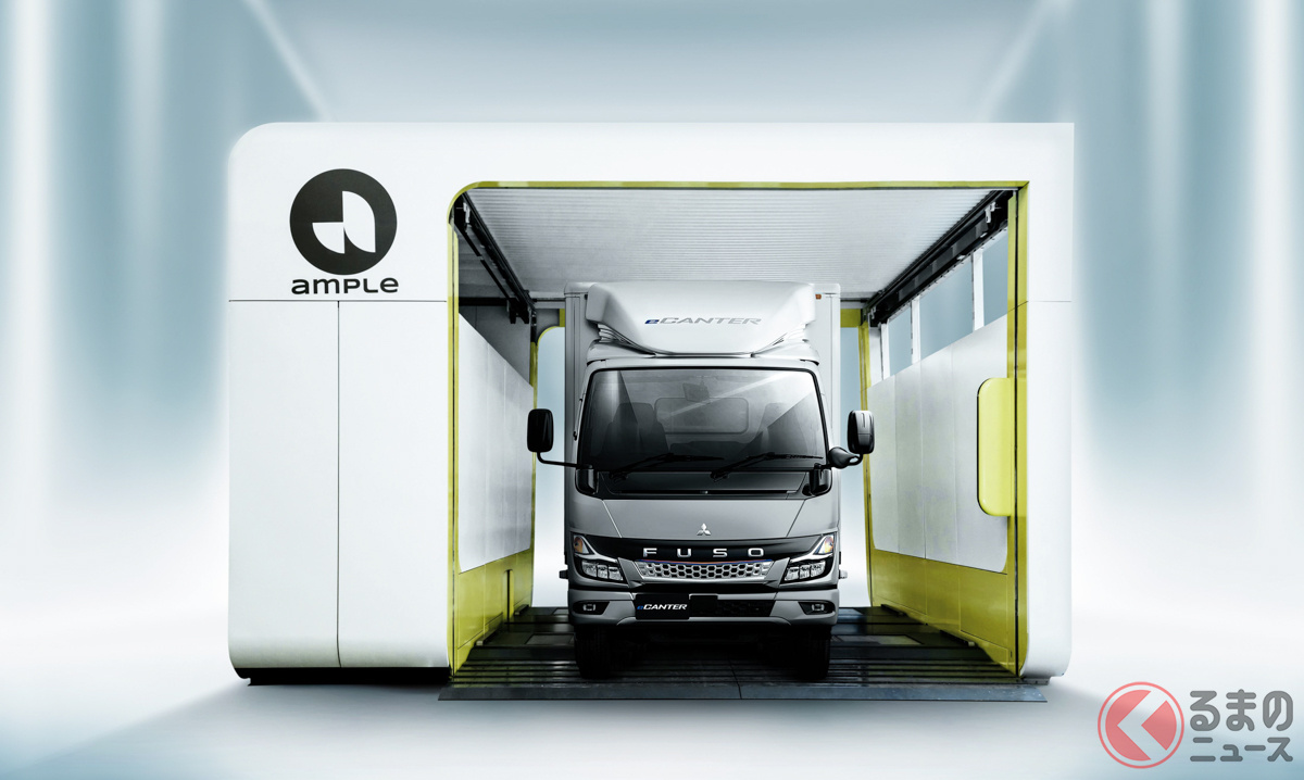 米国のAmpleと共同実証中のバッテリー交換ステーション