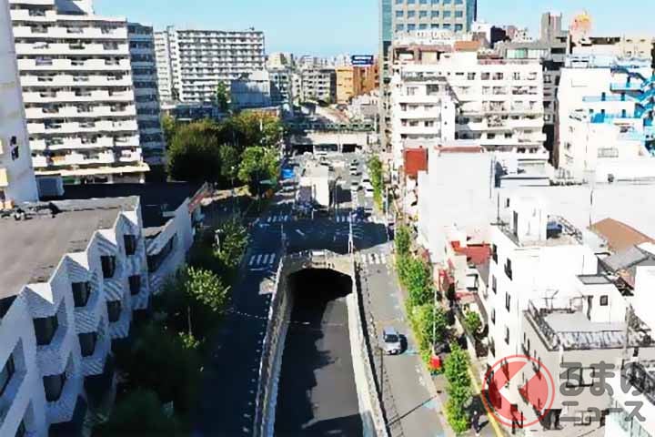 開通する補助第74号線(諏訪通り)の本線トンネル(画像:東京都)