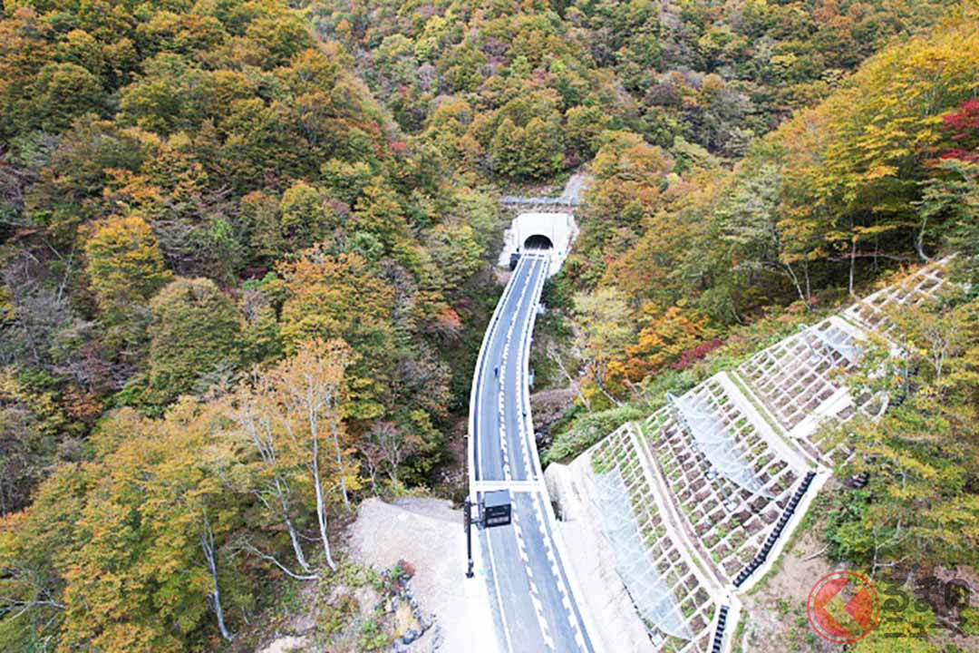 2023年11月に開通した国道417号「冠山峠道路」(画像:国土交通省)。
