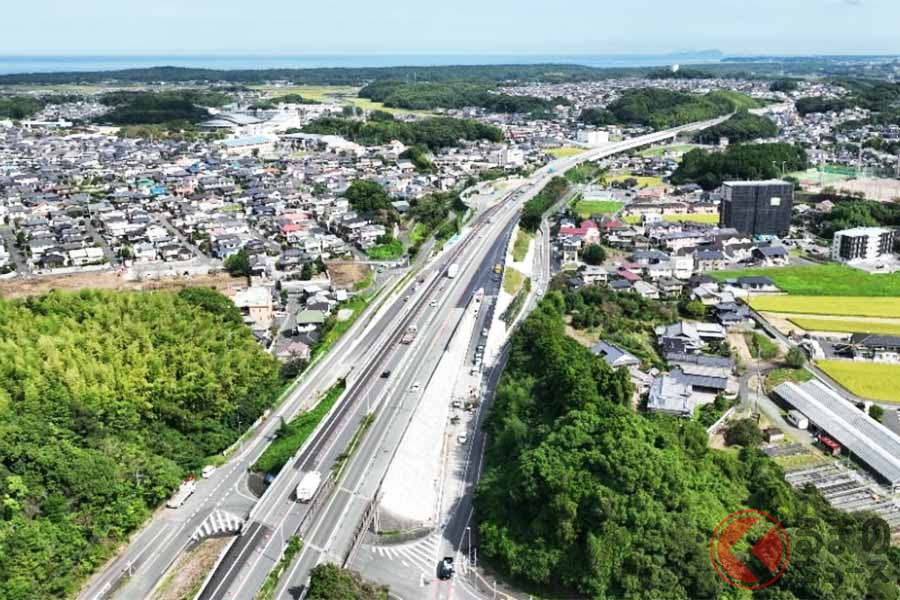 整備が進む国道3号岡垣バイパス。2023年9月撮影(画像:国土交通省九州地方整備局北九州国道事務所)