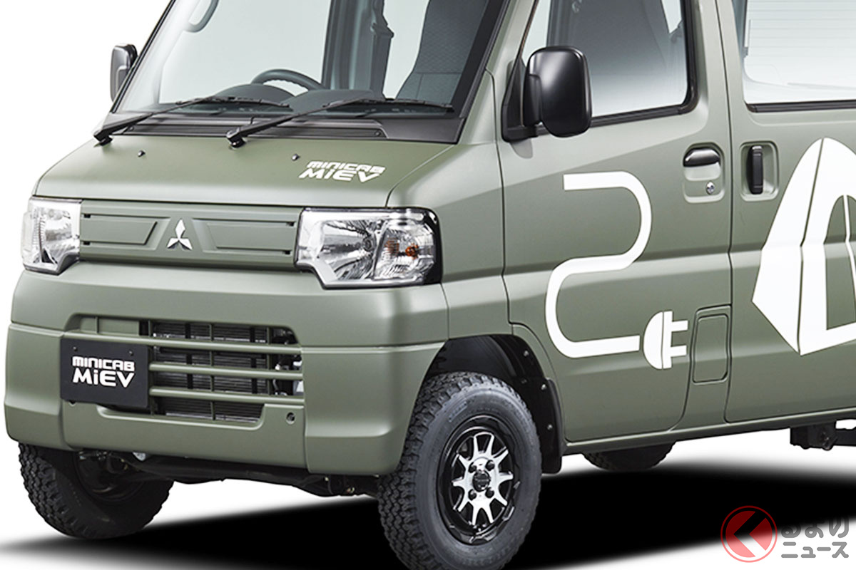 2022年の東京オートサロンに参考出品された「ミニキャブMiEV」カスタム仕様「Bレジャースタイル」は外観もアウトドアに似合うオシャレなテイストに仕上げられていました