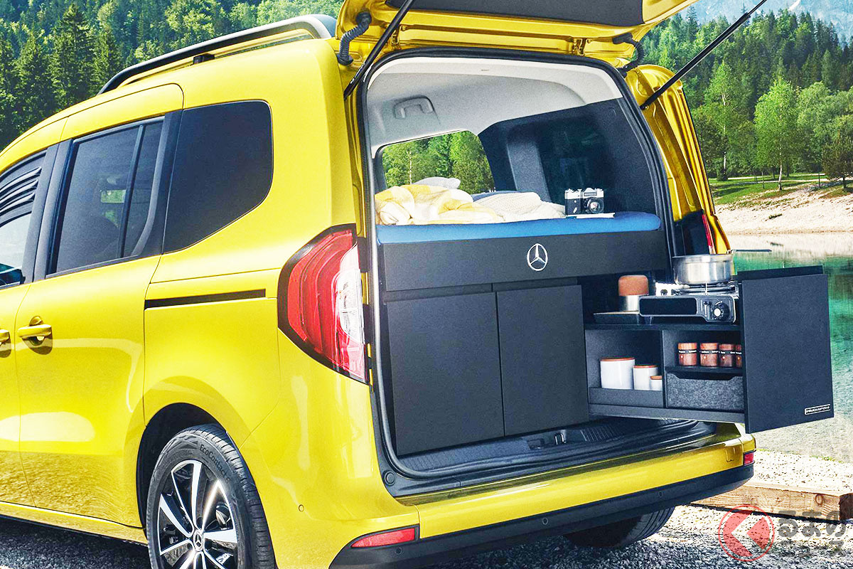 メルセデス・ベンツの最小ミニバン登場! 写真は純正キャンピングカーキット「マルコポーロ モジュール」搭載モデル