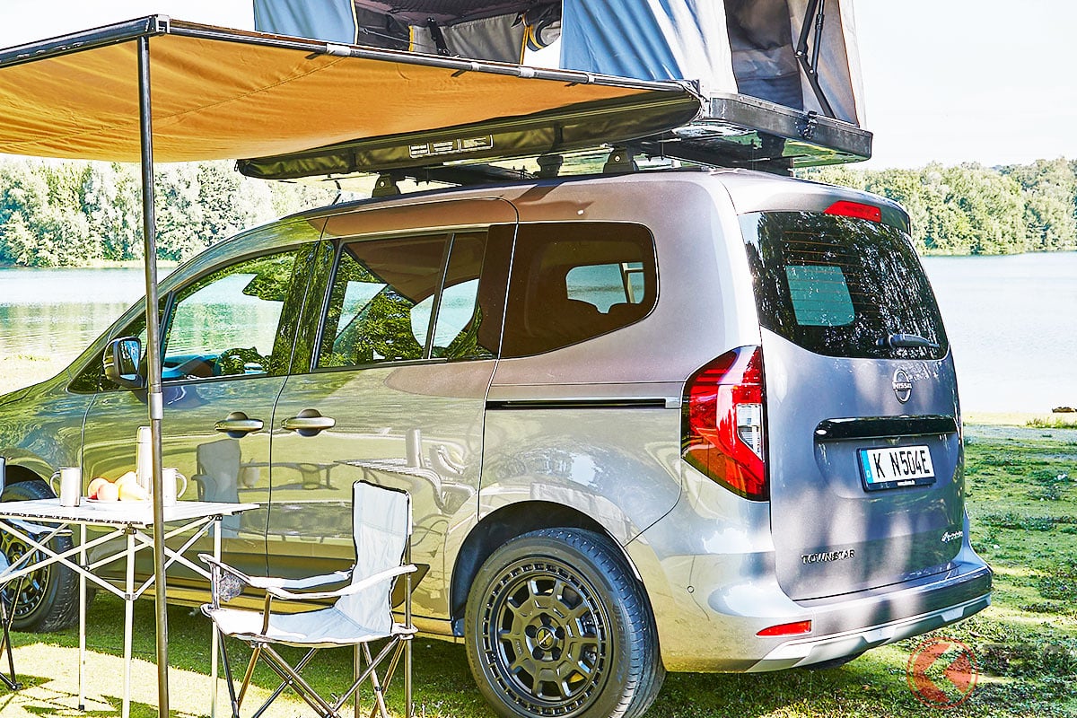 屋根上に「テント」も! 日産 新型「タウンスターEVステーションワゴン キャンピングカー仕様」