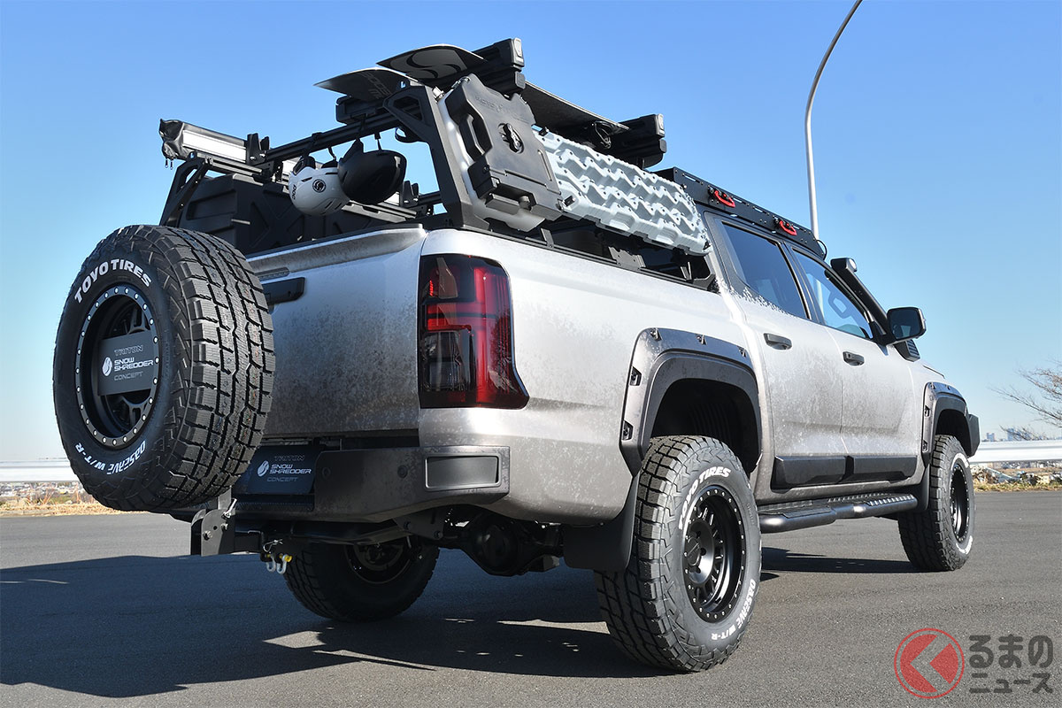 もはやSUV! 三菱 新型「トライトン」をベースにしたカスタムモデル「SNOW SHREDDER CONCEPT(スノーシュレッダーコンセプト)」