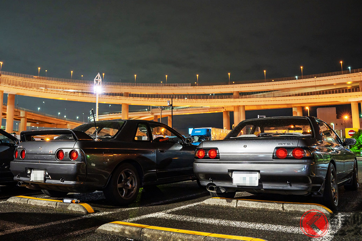 いまやクルマ好きが集まる聖地となっている「大黒PA」(過去に撮影した大黒PAの様子:筆者撮影)