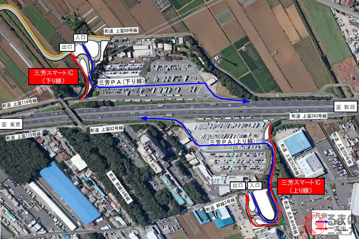 三芳スマートICの完成イメージ(画像:NEXCO東日本)
