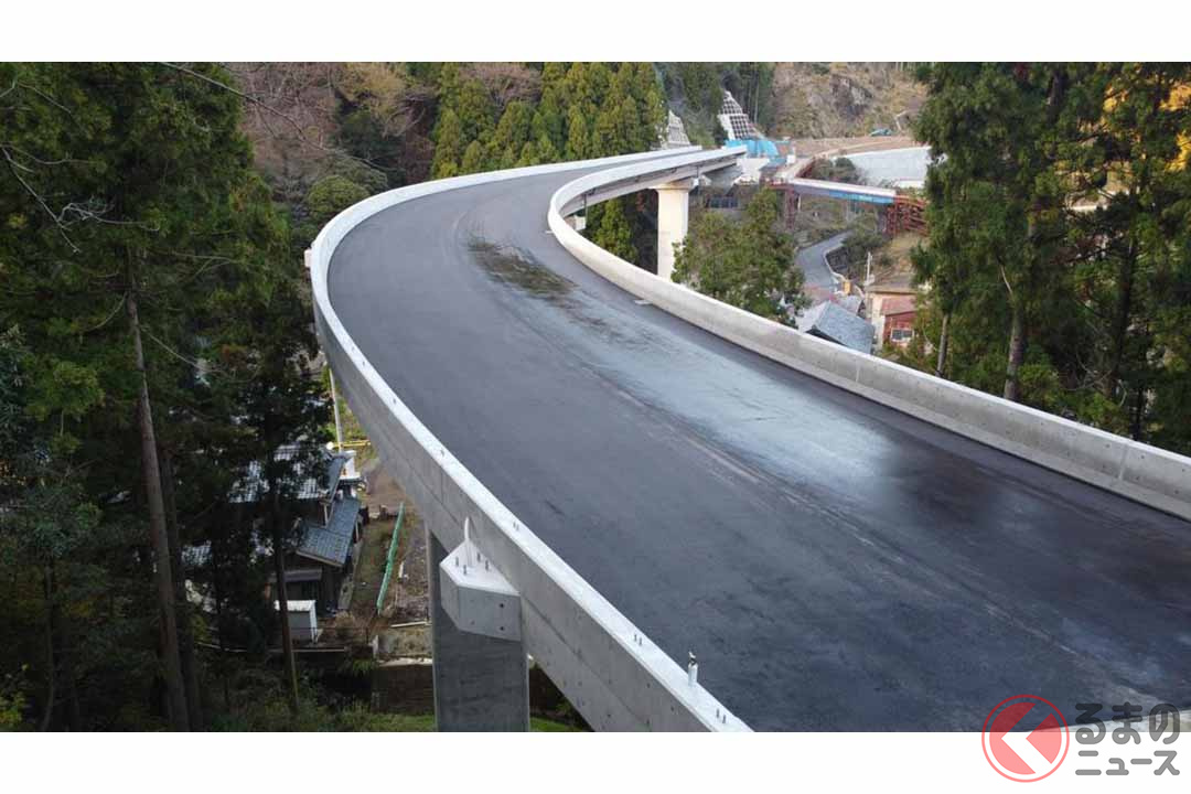 国道365号梅浦バイパスの工事状況。2023年12月撮影(画像:福井県)