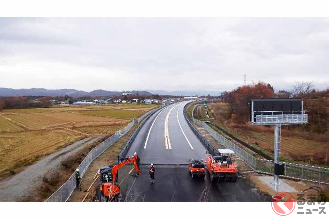 国道113号「梨郷道路」の長井市今泉地内。2023年11月末現在(画像:国土交通省東北地方整備局山形河川国道事務所)