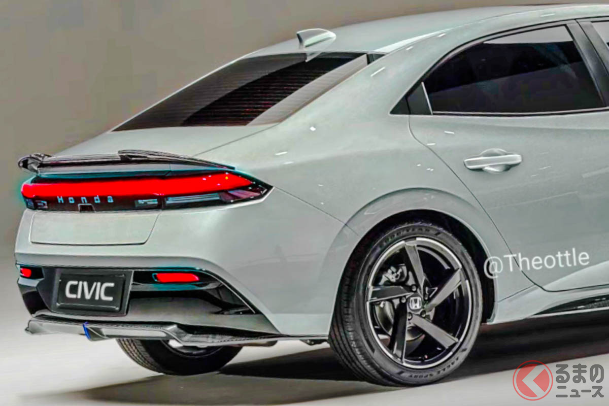 ホンダ新型「プレリュードコンセプト」がセダンに!? 新型シビックの予想CG(Photo:Theo throttle)