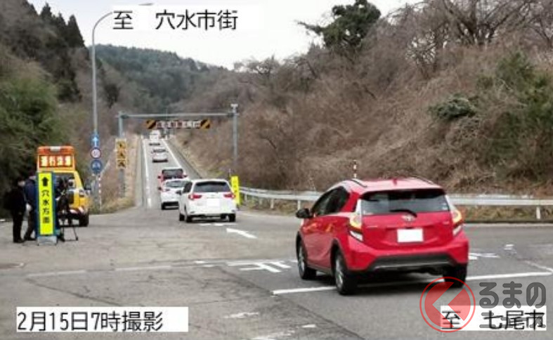 一部復旧した「のと里山海道」(画像:国土交通省)。