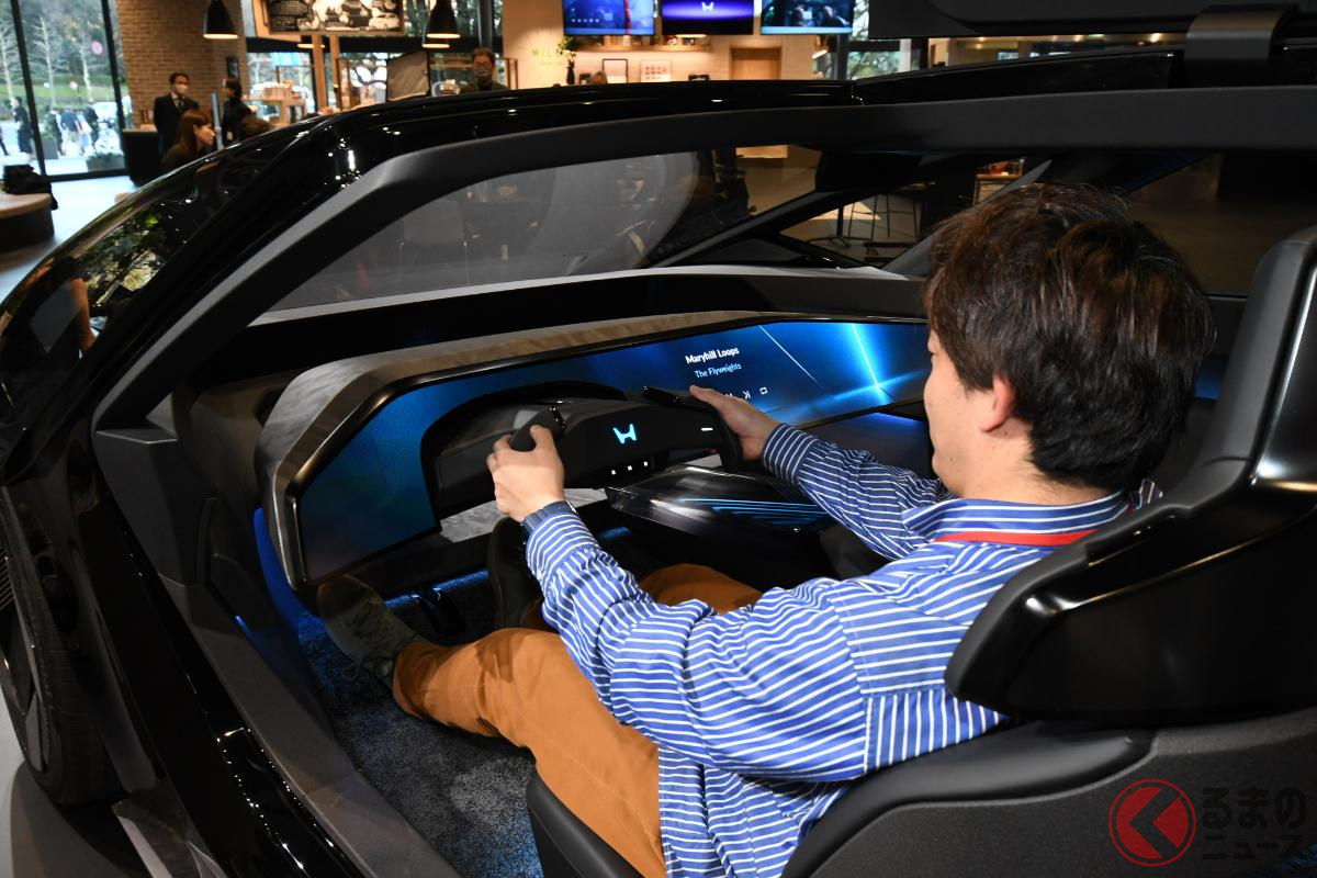 ホンダは新グローバルEV「Honda 0シリーズ」を日本初公開!(画像はSALOON/一般公開時には乗り込むことは出来ないという)