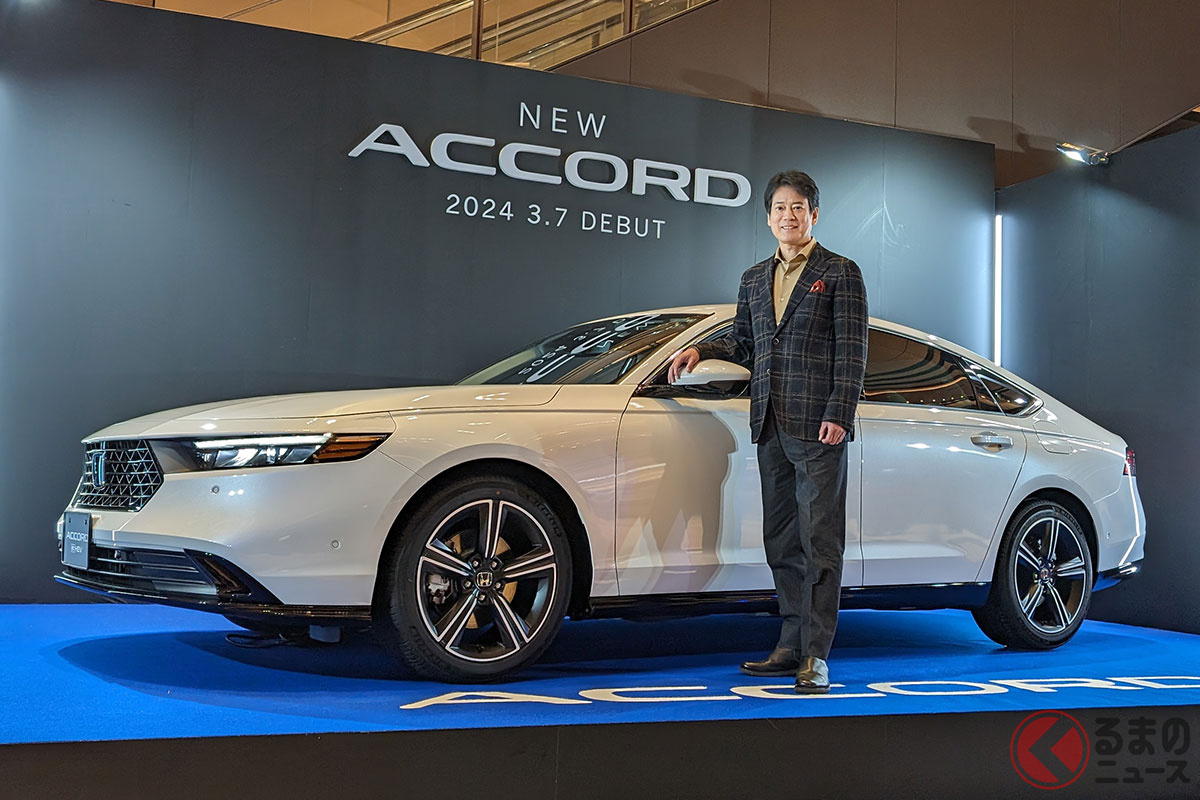 和製スーパーカー「NSX」を愛する俳優の唐沢寿明さんとホンダの11代目 新型「アコード」