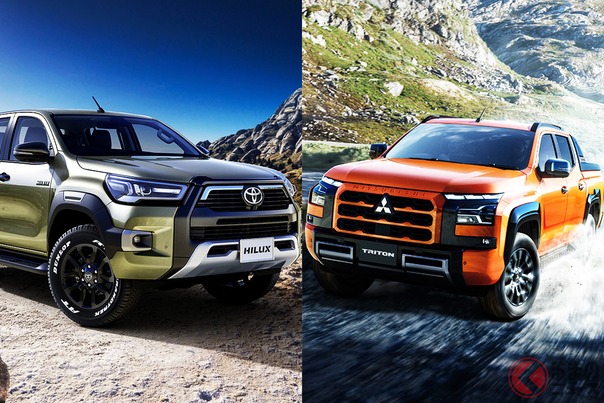 日本でピックアップトラック試乗を再燃させたトヨタ「ハイラックス」 そこに挑むのは三菱「トライトン」 2台の違いは?