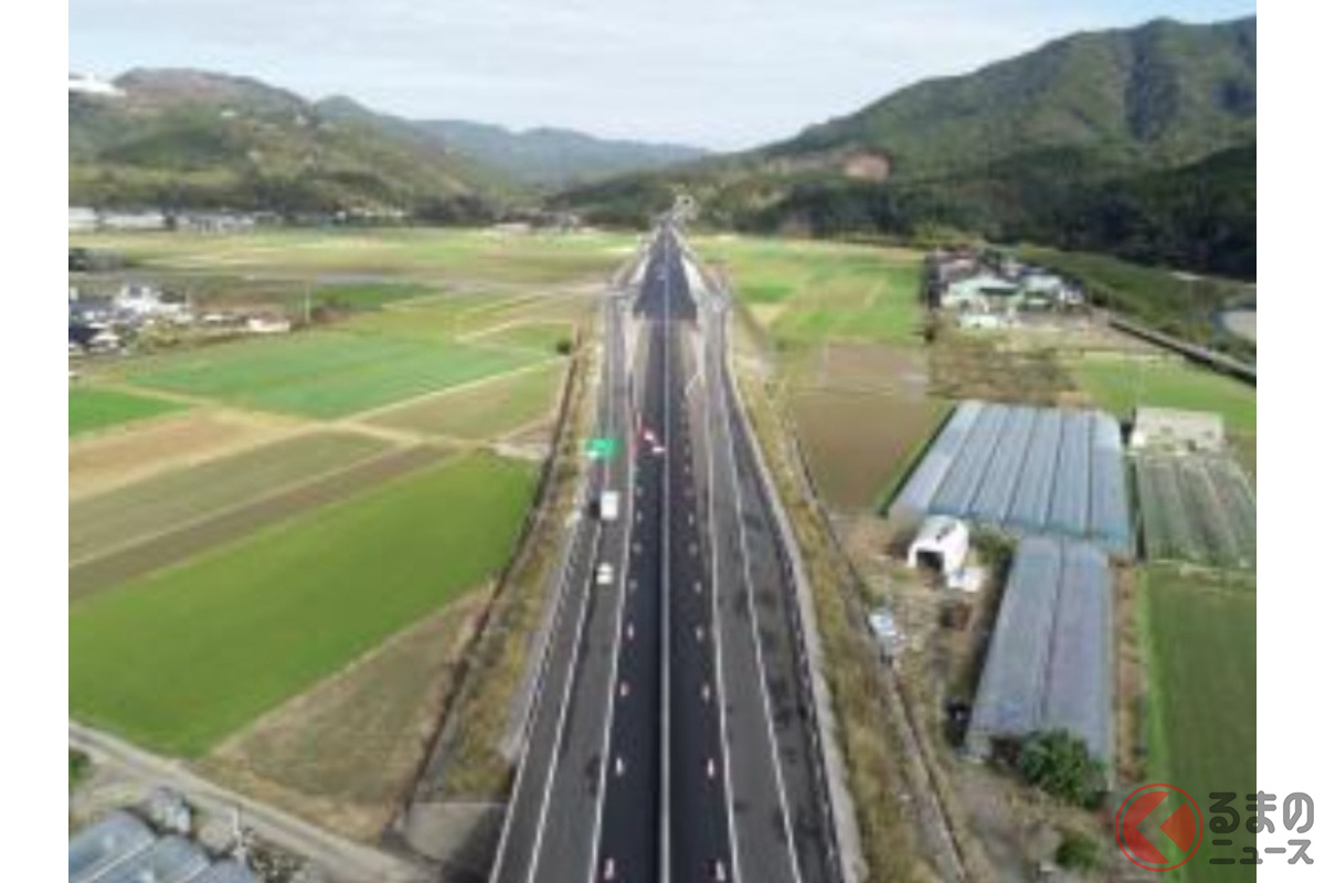 2023年3月に開通した東九州道の清武南IC～日南北郷IC（画像：宮崎県）。