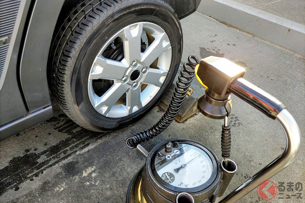 タイヤの空気圧調整