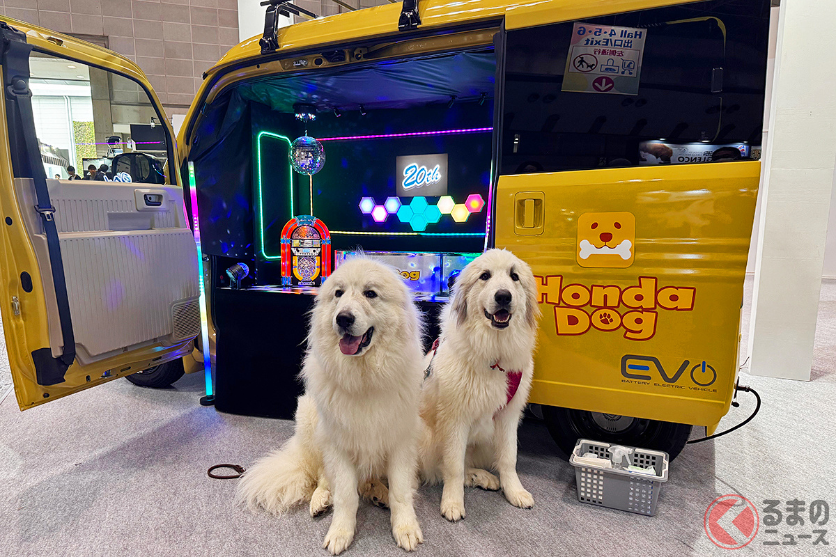 ディスコ風ステージに仕立てられたN-VAN e: