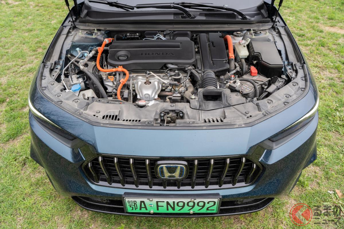 e:PHEVモデルは2.0リッター直列4気筒i-VTECエンジンにPHEVシステム組み合わせている(撮影:加藤博人)