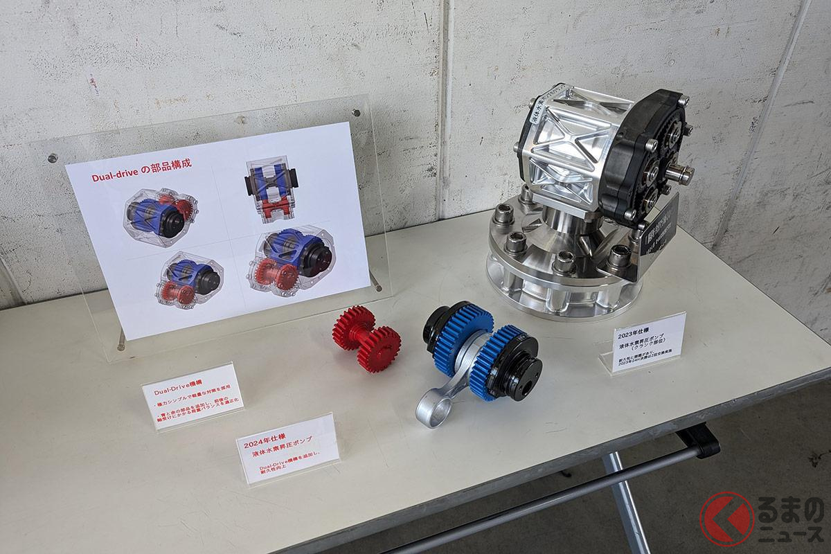 今回、ポンプの耐久性を向上させるため「Dual-Drive」と呼ばれるクランク機構を導入