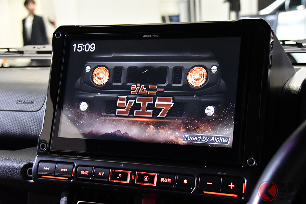 ジムニー/ジムニーシエラ専用カーナビである「ビッグX EX10NX2-JI-64」。専用のオープニングアニメーションが追加された