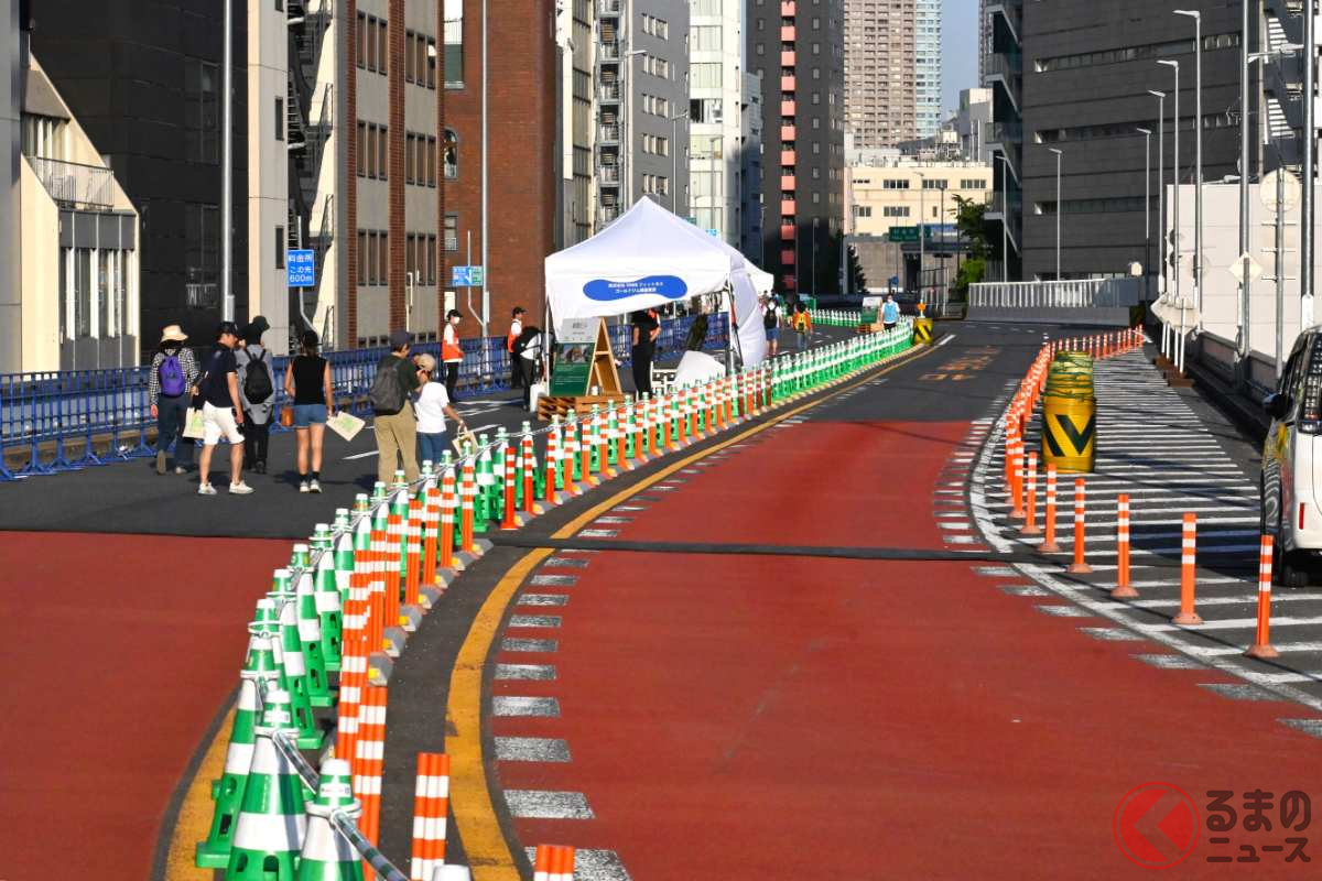 歩行者天国になった銀座の東京高速道路(KK線)