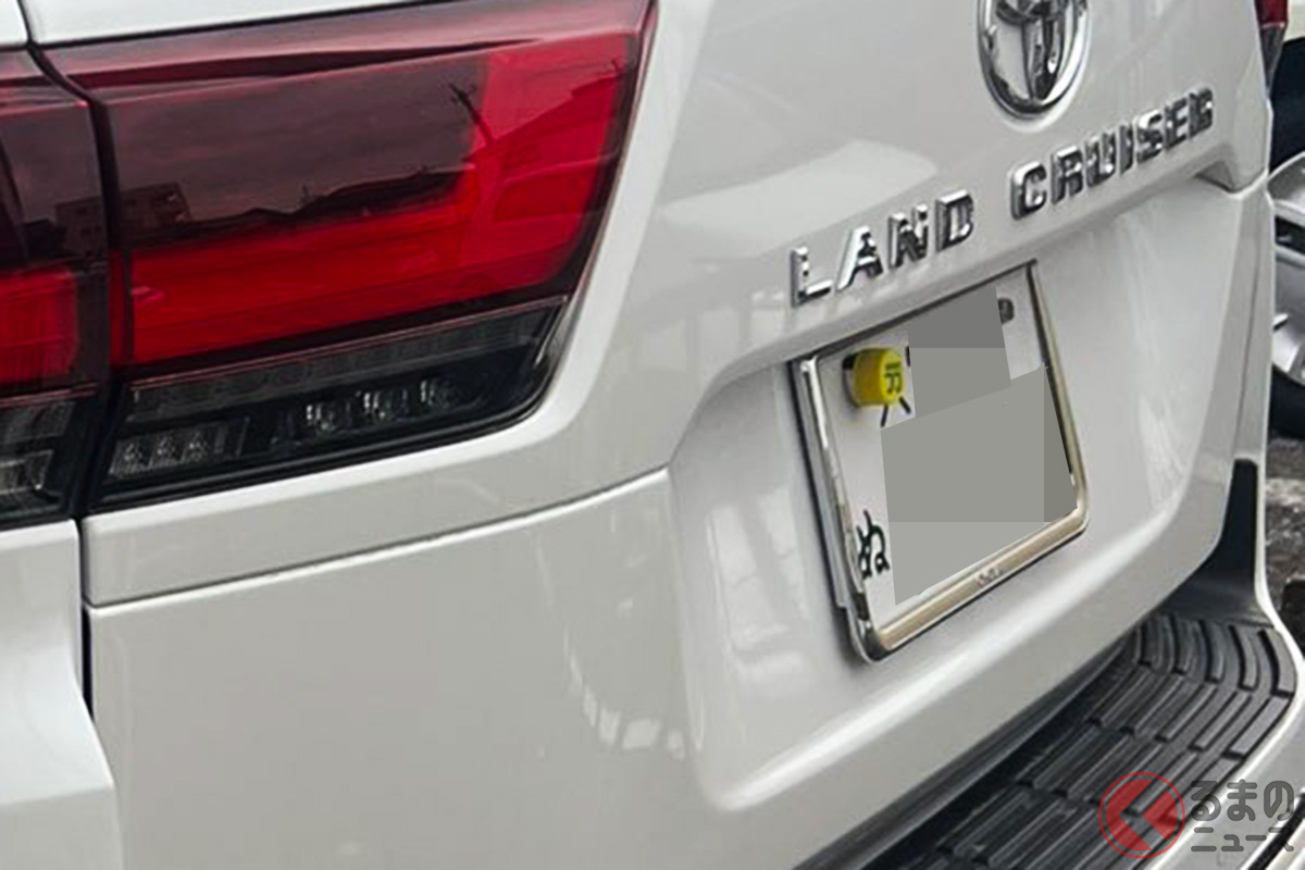 キャンプが付けられたナンバープレート(画像提供:モカさん)