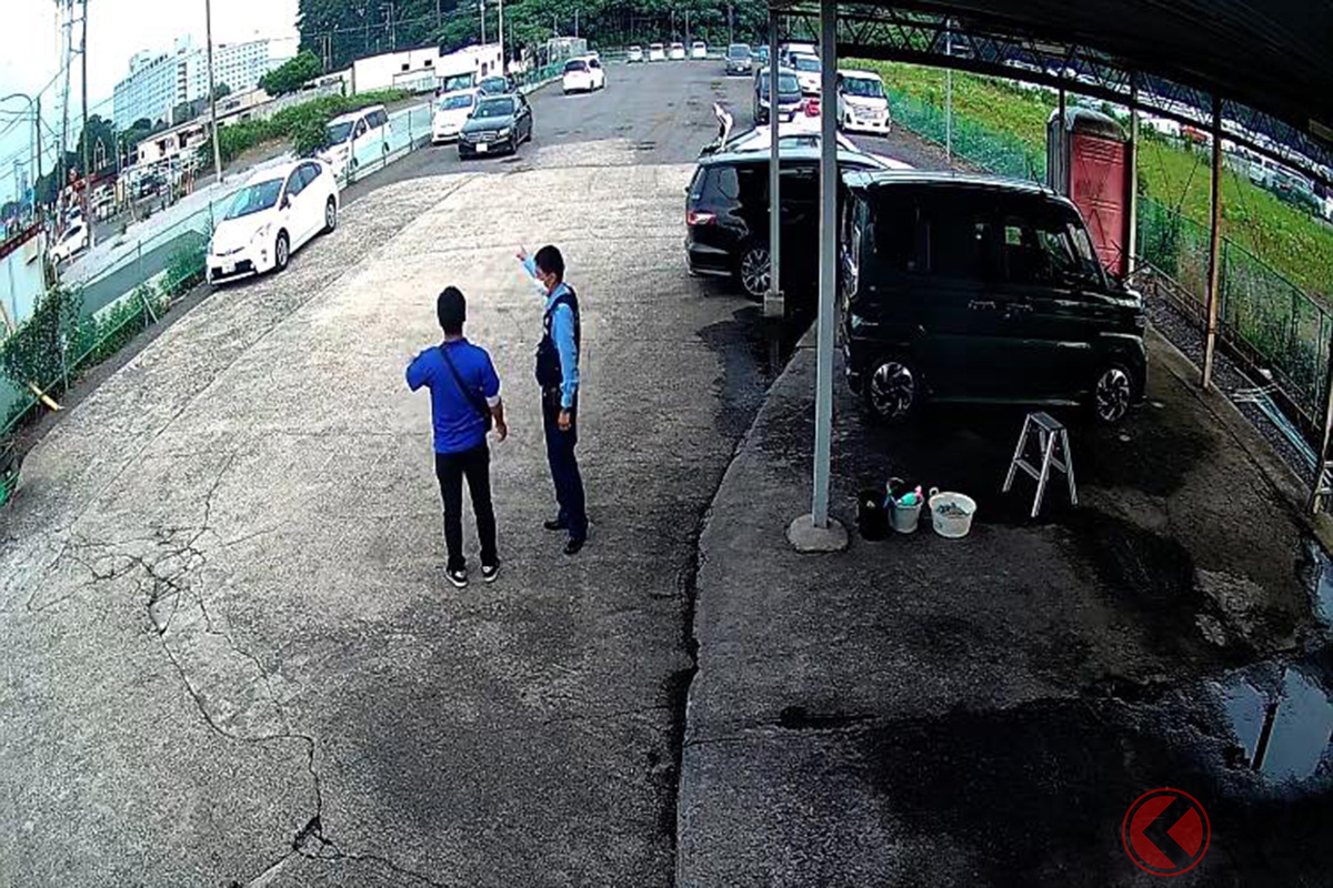 今回、被害を受けた成田空港の民間駐車場「スーパーパーキング」の事件当時の防犯カメラ(画像提供:スーパーパーキング)