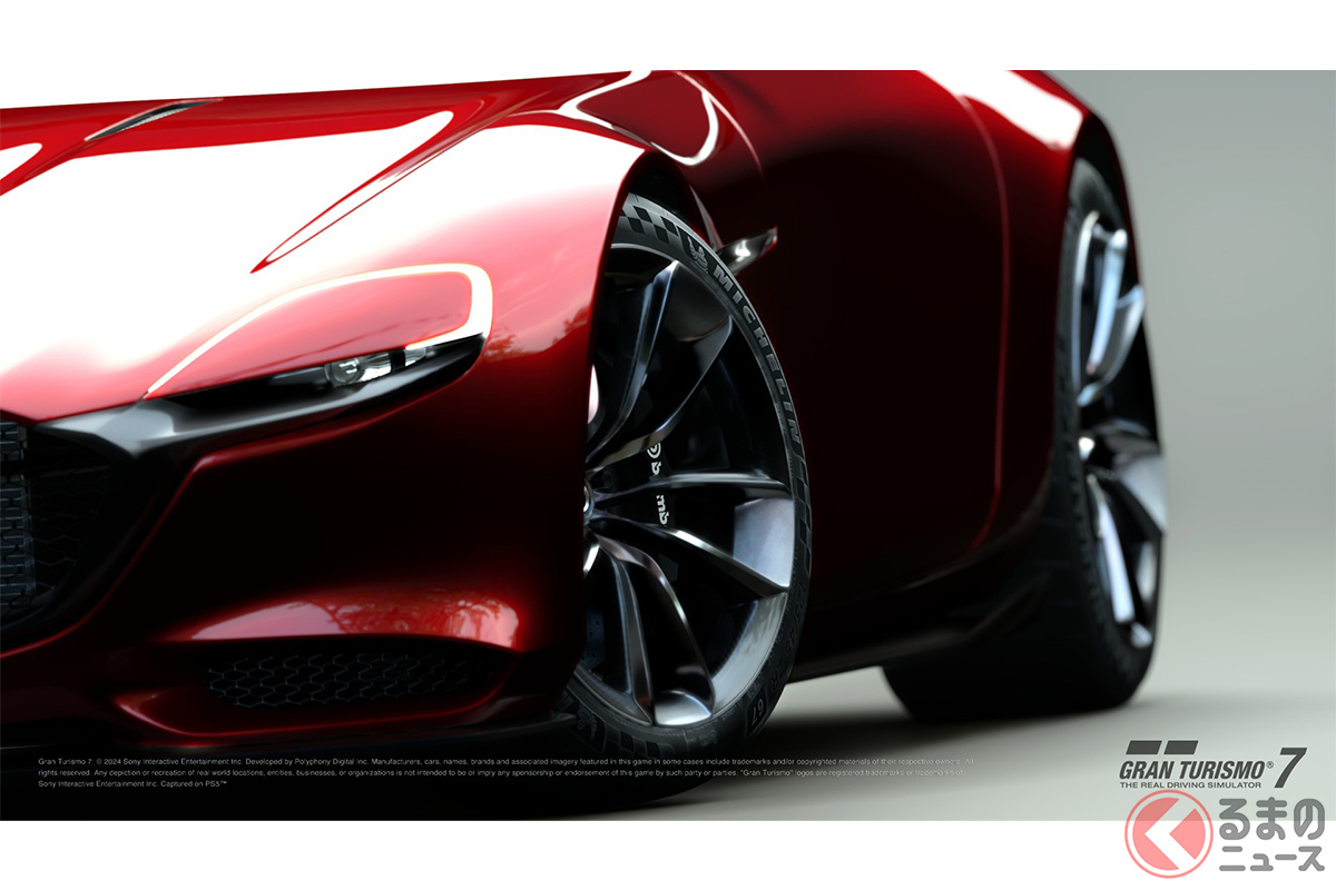 「グランツーリスモ7」内では、ミシュランタイヤのサイドウォールまでも忠実に再現