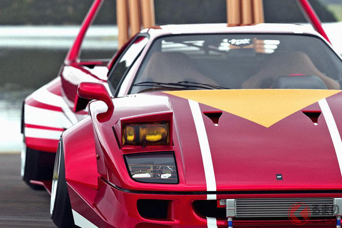 デッパに竹槍マフラー…フェラーリ「F40」のカスタムCG（photo：Abimelec Design）