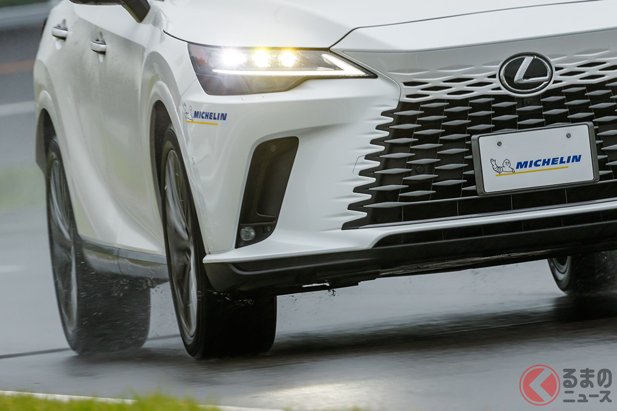 レクサス RX500h Fスポーツパフォーマンスに標準装着される21インチのパイロットスポーツ4 SUVをあえてコンフォートなRX350hに装着。そのマッチングは…?